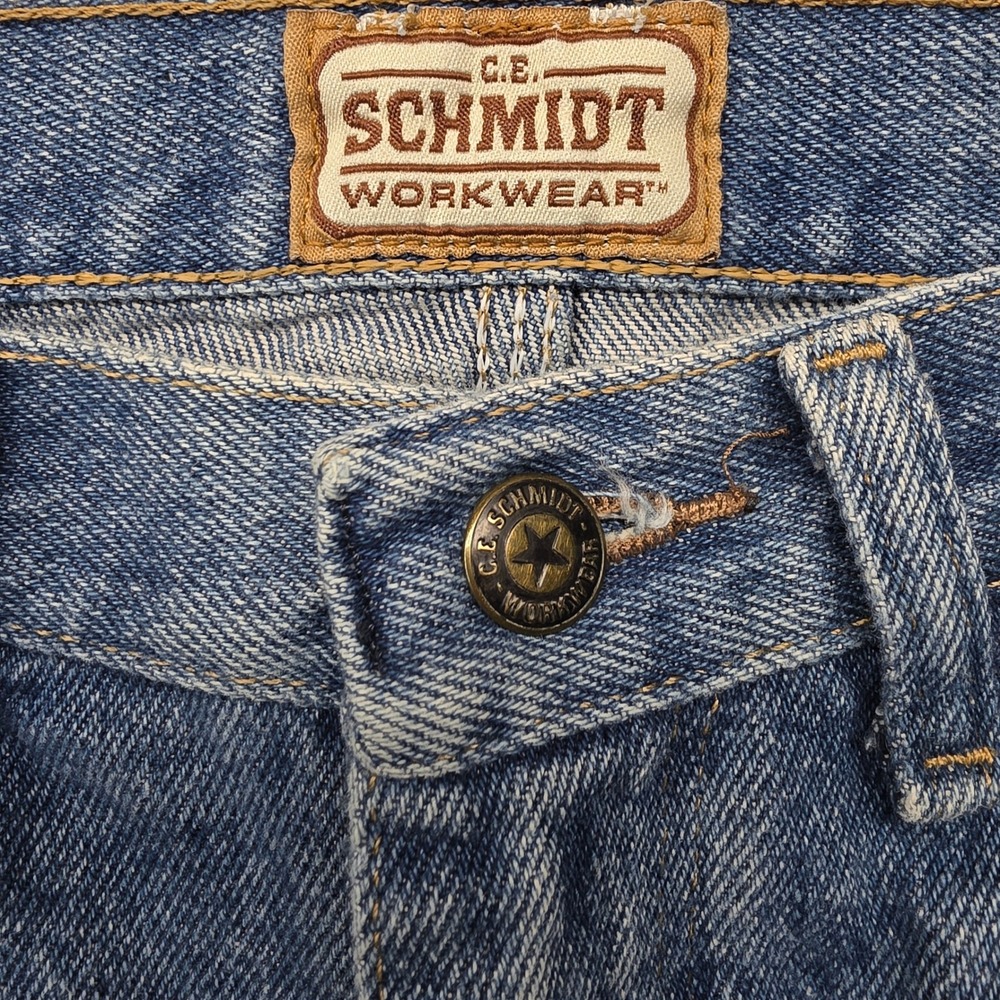 C. E. Schmidt Men Carpenter Jeans Blue Denim Workwear Straight Leg 28x28